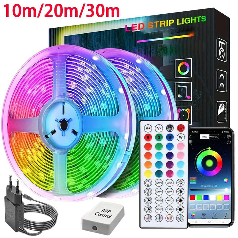 Iluminação LED RGB com Sincronização Musical - 10m, 20m, 30m