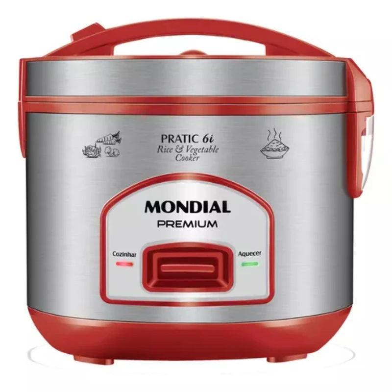 Panela de arroz pratic Pe-45-6x vermelho e inoxidável 220v para cozinha preparação de alimentos fabricante de arroz lancheira elétrica fritar ar