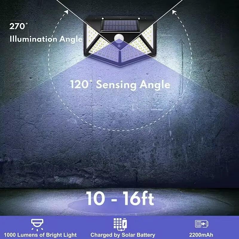 Luz de Caminho Solar com 100 LEDs e Detecção de Movimento